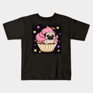 Pugstronaut Adventures: Cupcake Pugs in Space Kids T-Shirt